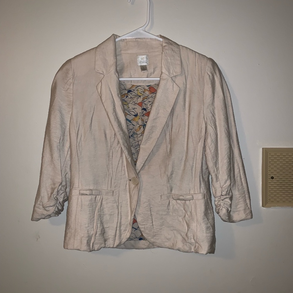Lauren Conrad cream 3/4 sleeves blazer